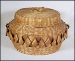Antique Ojibwa Indian Sewing Basket Ash